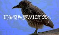 玩传奇私服W10群怎么加入（最新W10群分享）