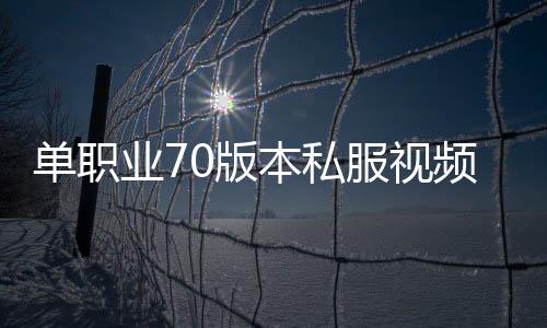 单职业70版本私服视频（70版本单职业下载）