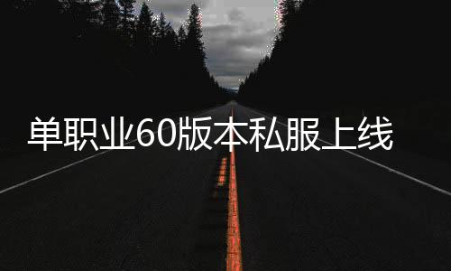 单职业60版本私服上线满级（单职业60级版本视频）