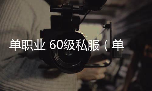 单职业 60级私服（单职业60版本官方）