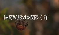 传奇私服vip权限（详解传奇私服vip用户的特权）